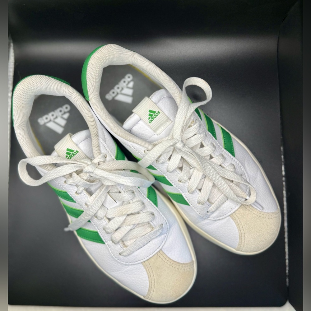 adidas White and Green Athletic Shoes